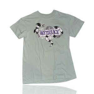 Beetlejuice Graphic T-Shirt Unisex Medium Green Tim Burton: Horror Shirt